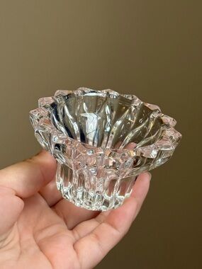 Vintage Crystal Candle Holder 24% Lead by Zajecar Kristal Made in Yugoslavia